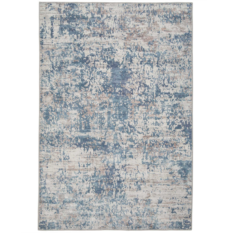 Kukoon Blue Distressed Abstract Rug Wayfair.co.uk